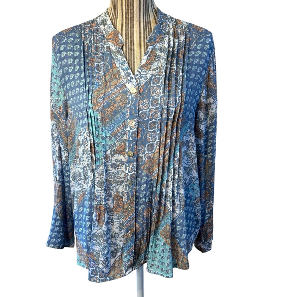Ruby Rd. Blouse Large Petite Multicolor Paisley P… - image 1